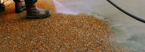 Exposed aggregate concrete driveway SC