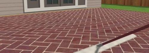Stenciled concrete driveway SC